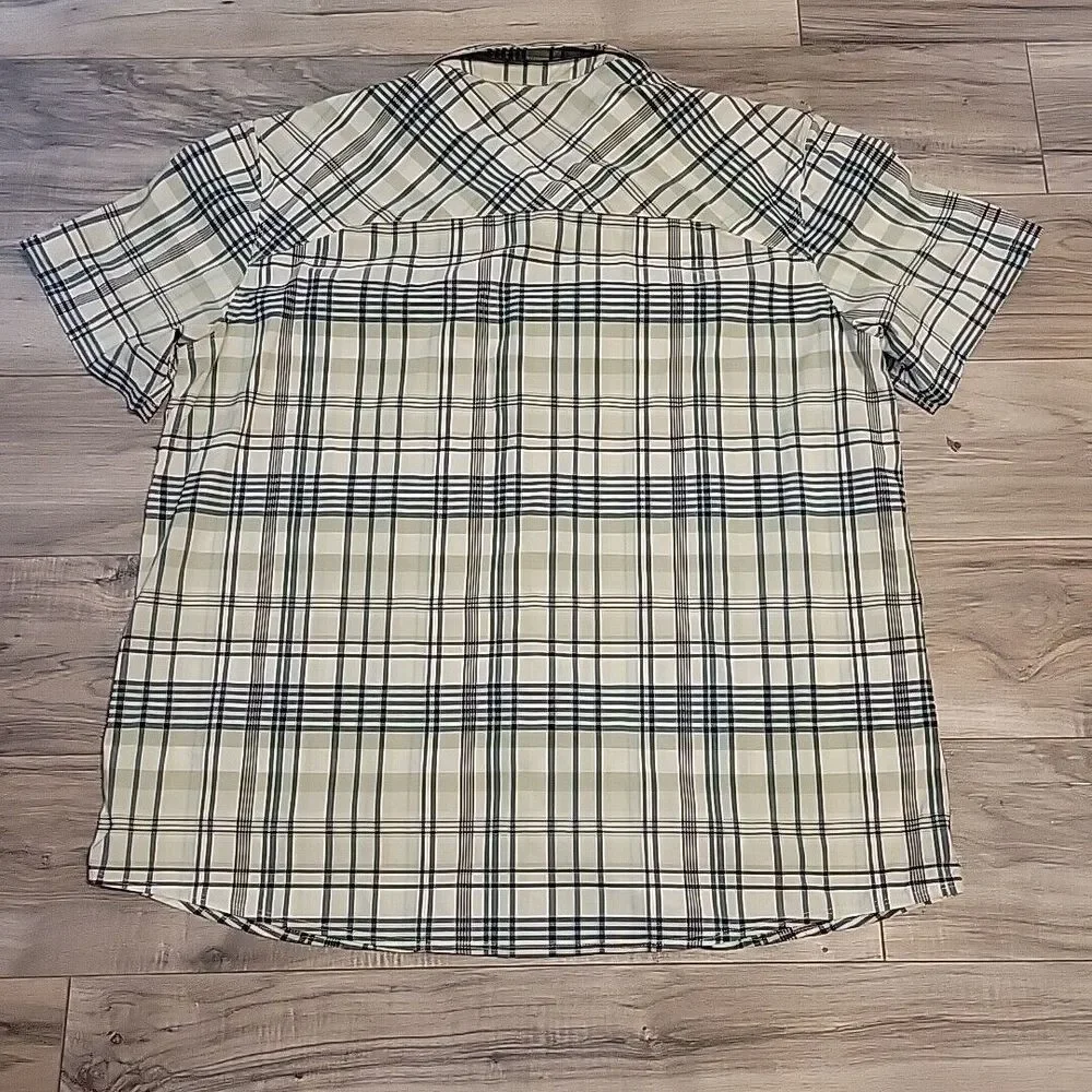 Simms‎ Shirt Men Extra Large Blue Green Plaid Fishing Outdoor Button Up